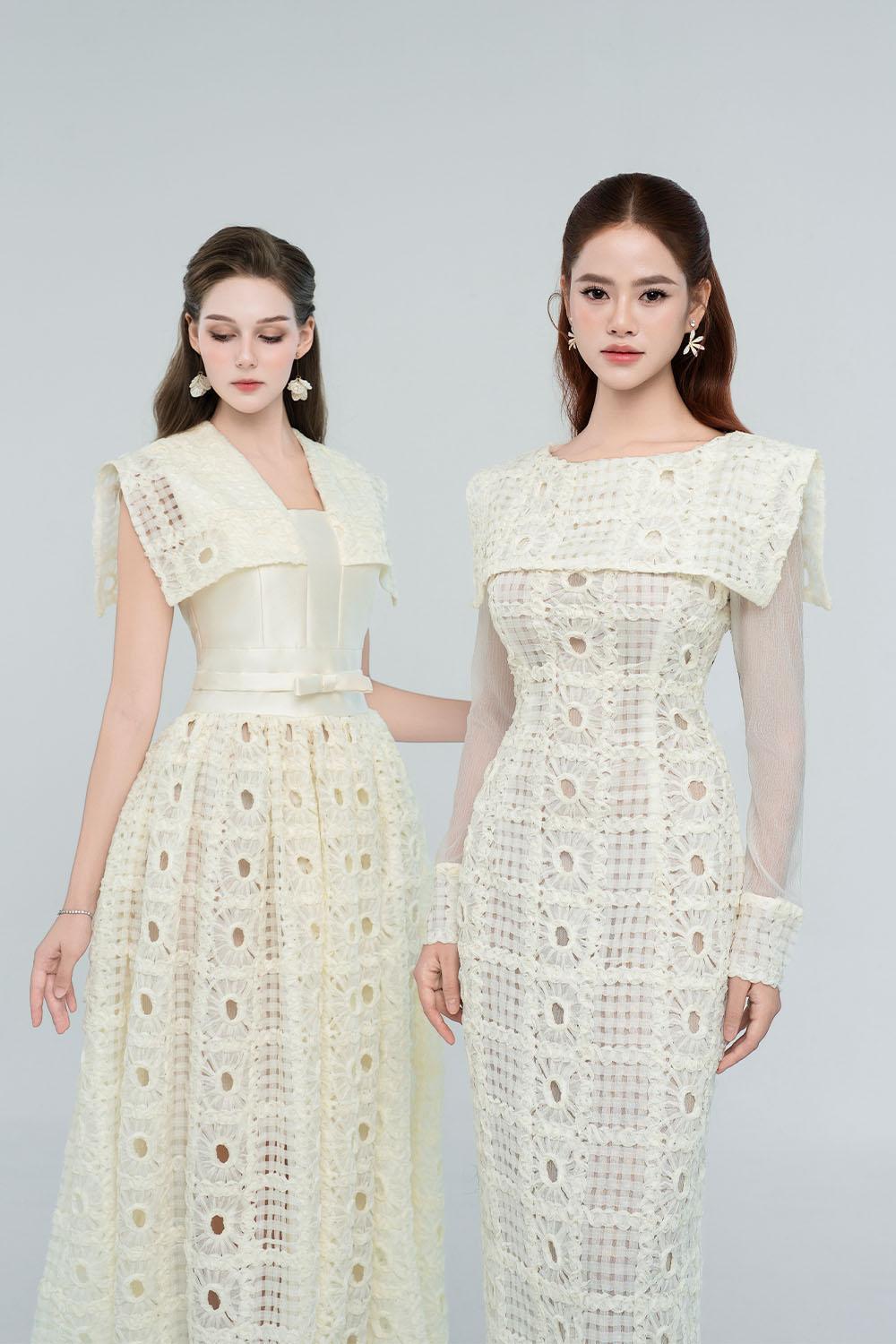 chanel lace dress Chanel Lace Frill Maxi Dress