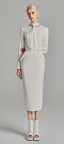 Kori Straight Cuff Sleeved Silk Top - MEAN BLVD