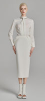Kori Straight Cuff Sleeved Silk Top - MEAN BLVD