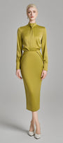Kori Straight Cuff Sleeved Silk Top - MEAN BLVD