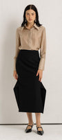 Kress Pencil Side Slit Polycotton Midi Skirt - MEAN BLVD