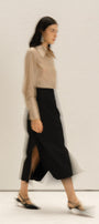 Kress Pencil Side Slit Polycotton Midi Skirt - MEAN BLVD