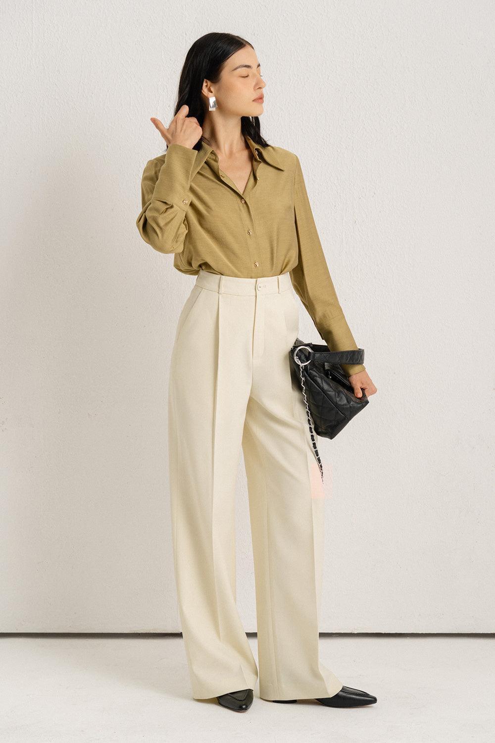 Kress Straight Collared Neck Silk Shirt - MEAN BLVD