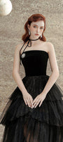 Krystal Layered Straight Across Neck Tulle Midi Dress - MEAN BLVD