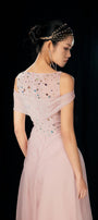 Kyleigh Layered Side Slit Mesh Silk Floor Length Dress - MEAN BLVD