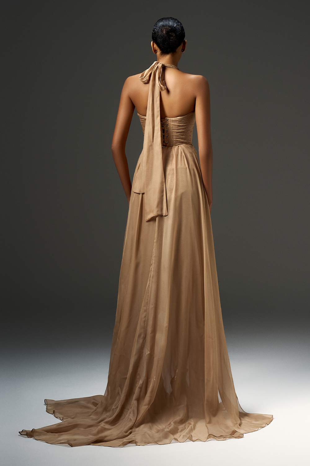 Women's Kalani A-Line Sarong Chiffon Floor Length Dress XS/S/M/L/Customize Nude Mean Blvd Women's Kalani A-Line Sarong Chiffon Floor Length Dress XS/S/M/L/Customize Nude Mean Blvd