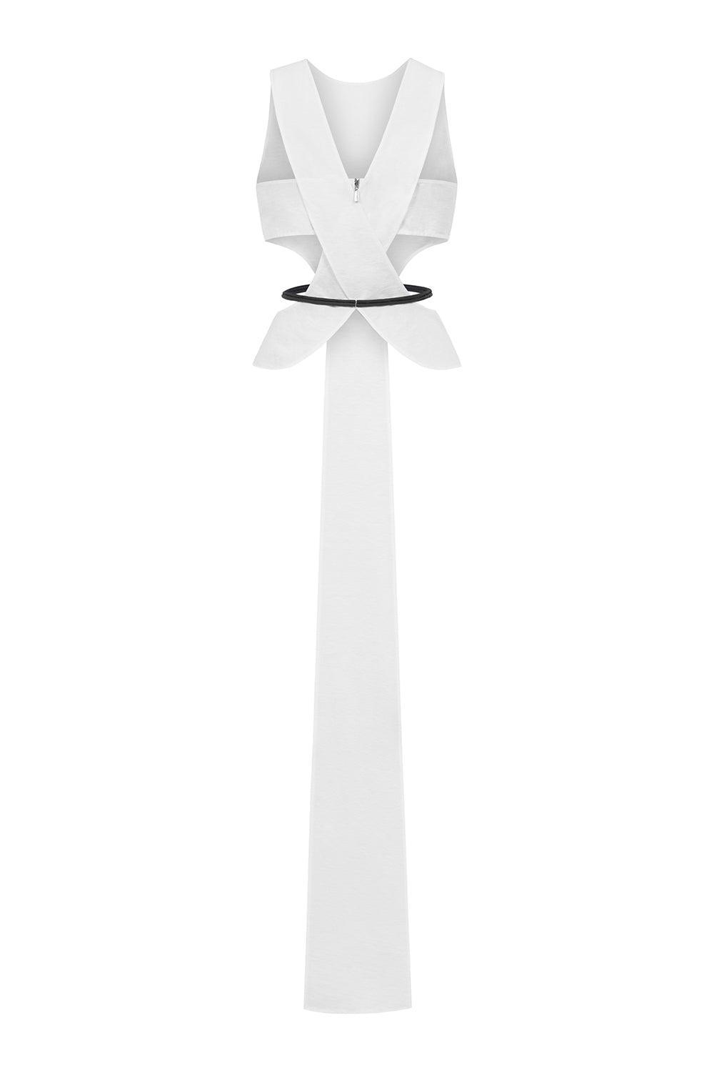 Lac Asymmetric Cut-Out Polyester Blend Ankle Length Top - MEAN BLVD