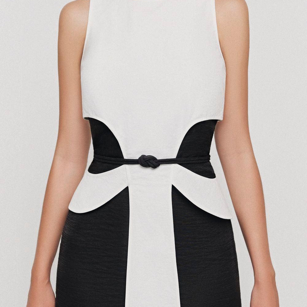 Lac Asymmetric Cut-Out Polyester Blend Ankle Length Top - MEAN BLVD