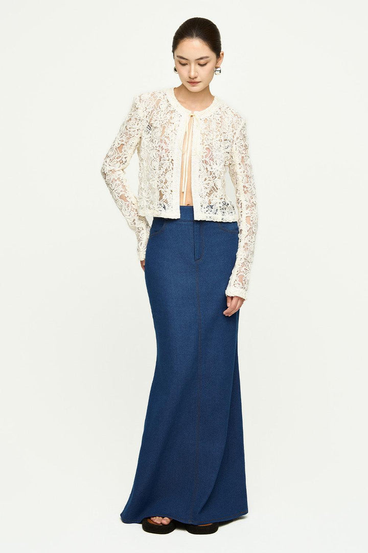 Lacen Cropped Long Sleeved Lace Jacket - MEAN BLVD