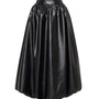 Lacey A-line Draped Leather Midi Skirt - MEAN BLVD