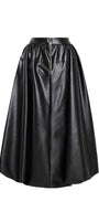 Lacey A-line Draped Leather Midi Skirt - MEAN BLVD