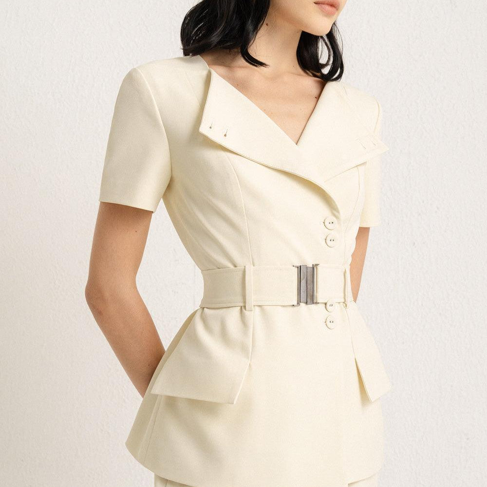 Ladi Wrap Short Sleeved Polycotton Top - MEAN BLVD