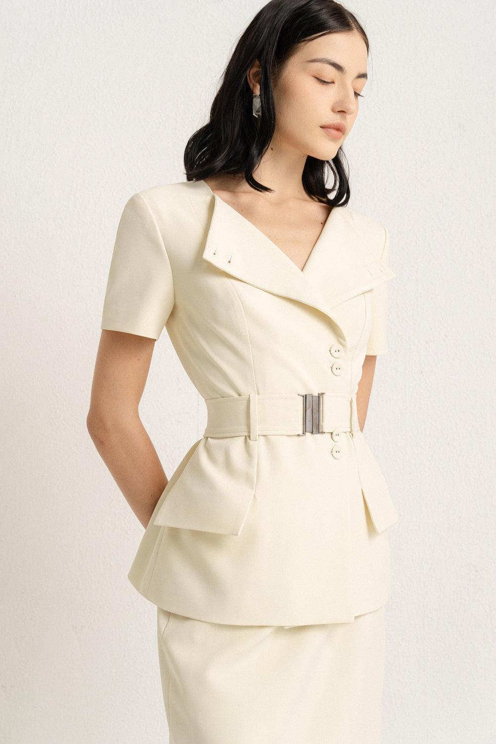 Ladi Wrap Short Sleeved Polycotton Top - MEAN BLVD