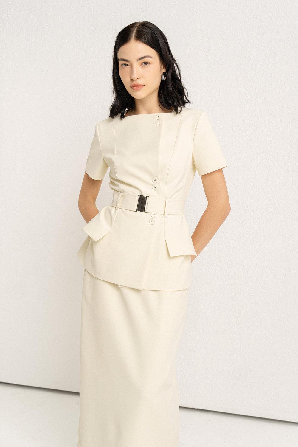 Ladi Wrap Short Sleeved Polycotton Top - MEAN BLVD