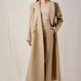 Lady Straight Peak Lapel Cotton Midi Trench Coat - MEAN BLVD
