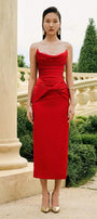 Lady Strapless Twisted Silk Midi Dress - MEAN BLVD