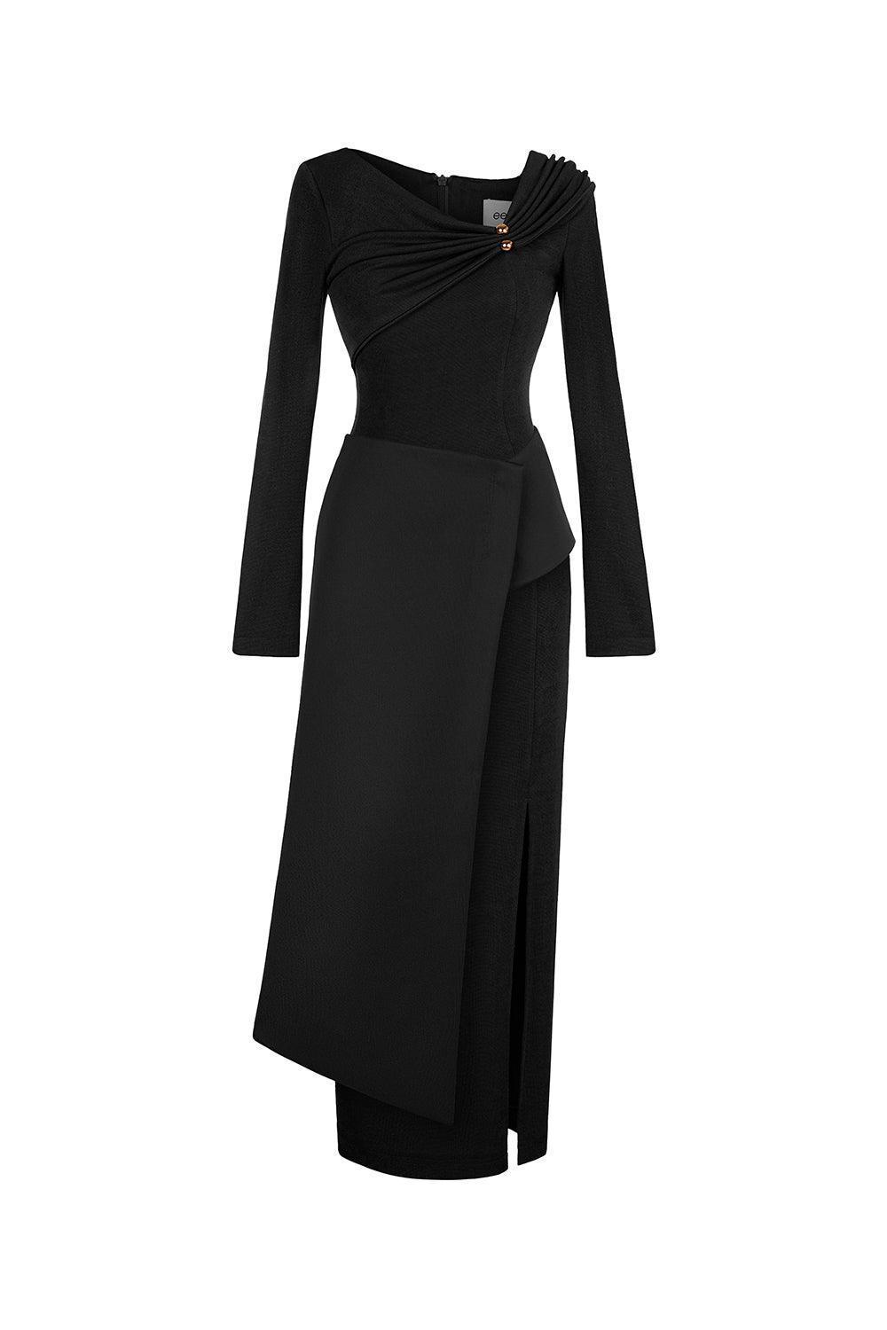 Laly Sheath Extended Flap Spandex Taffeta Ankle Length Dress - MEAN BLVD