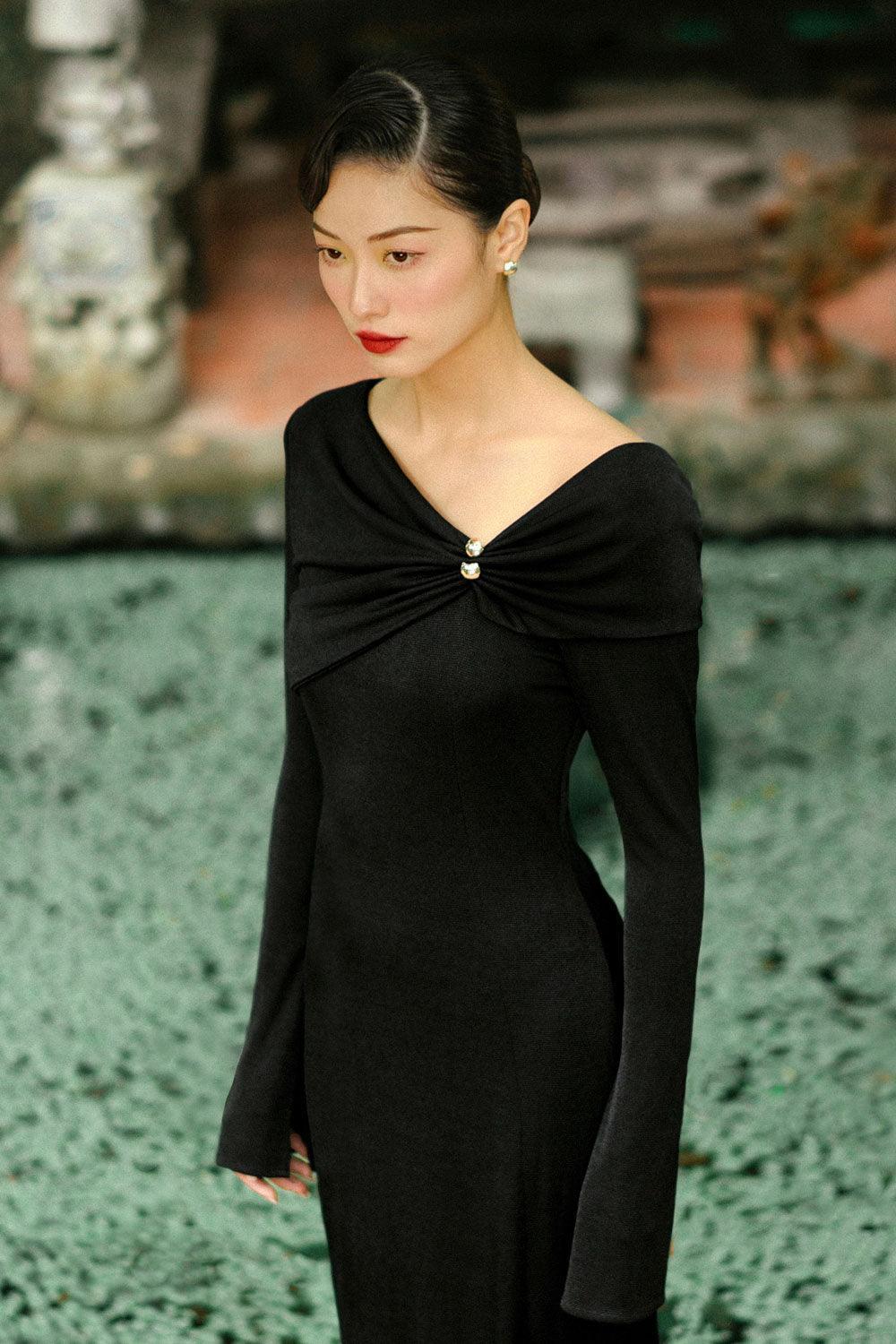 ankle length dress Ankle Length Evening Dress Lace Long Sleeves Elegant