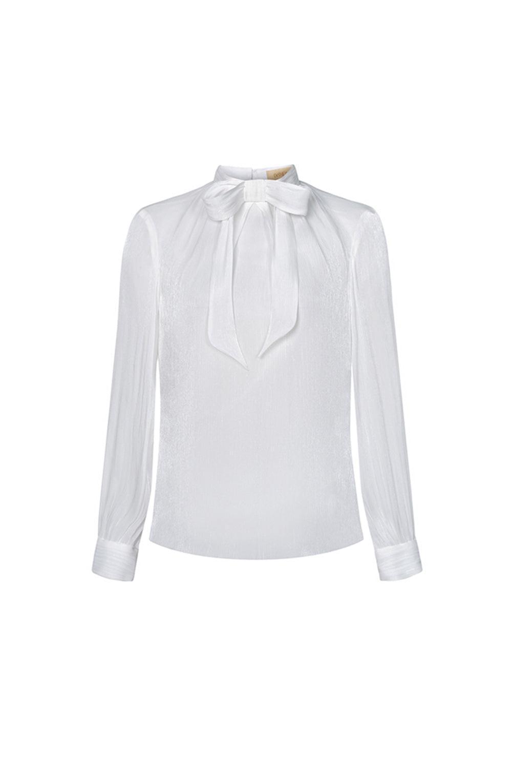 Lamarr Straight Bow Tie Organza Top - MEAN BLVD