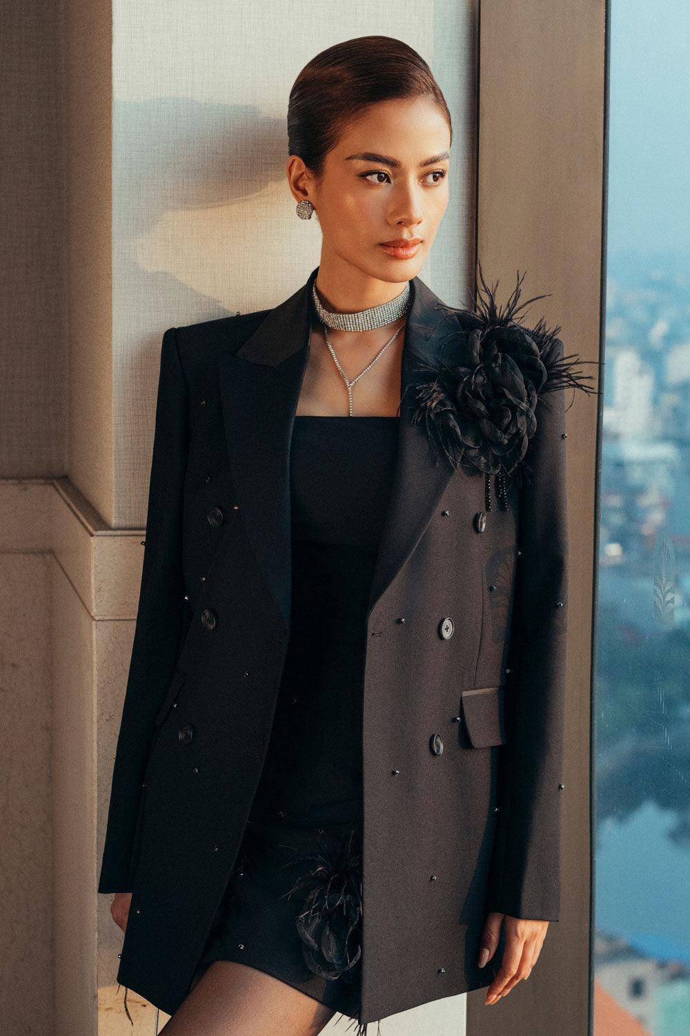 Lammy Straight Double Breasted Silk Wool Blazer - MEAN BLVD