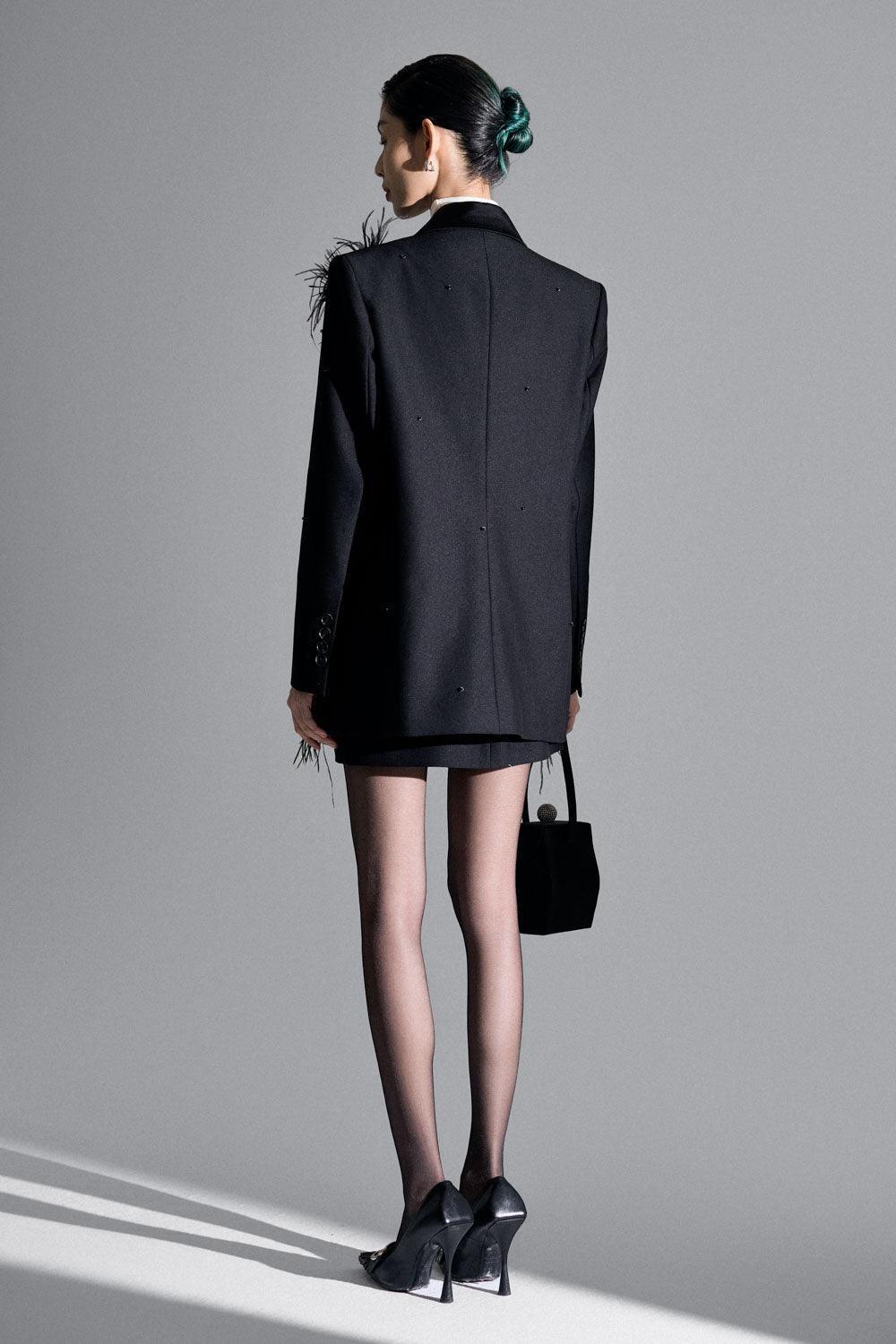 Lammy Straight Double Breasted Silk Wool Blazer - MEAN BLVD