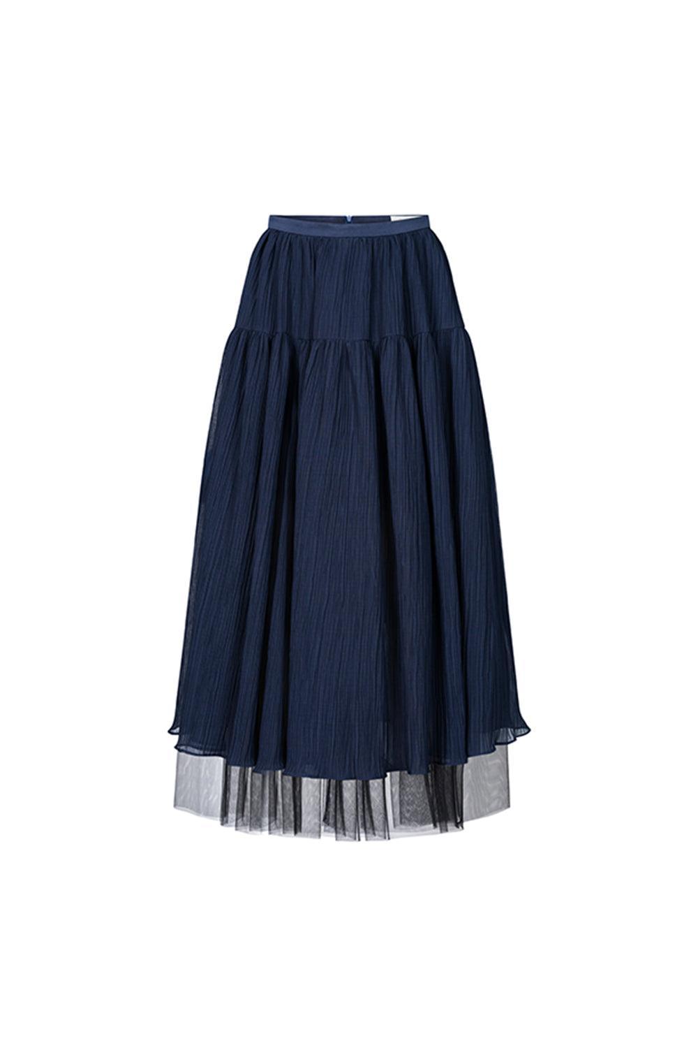 Lana Drop Waist Pleated Organza Midi Skirt - MEAN BLVD