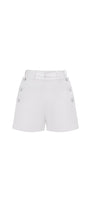 Lana Straight Button Taffeta Short Length Shorts - MEAN BLVD