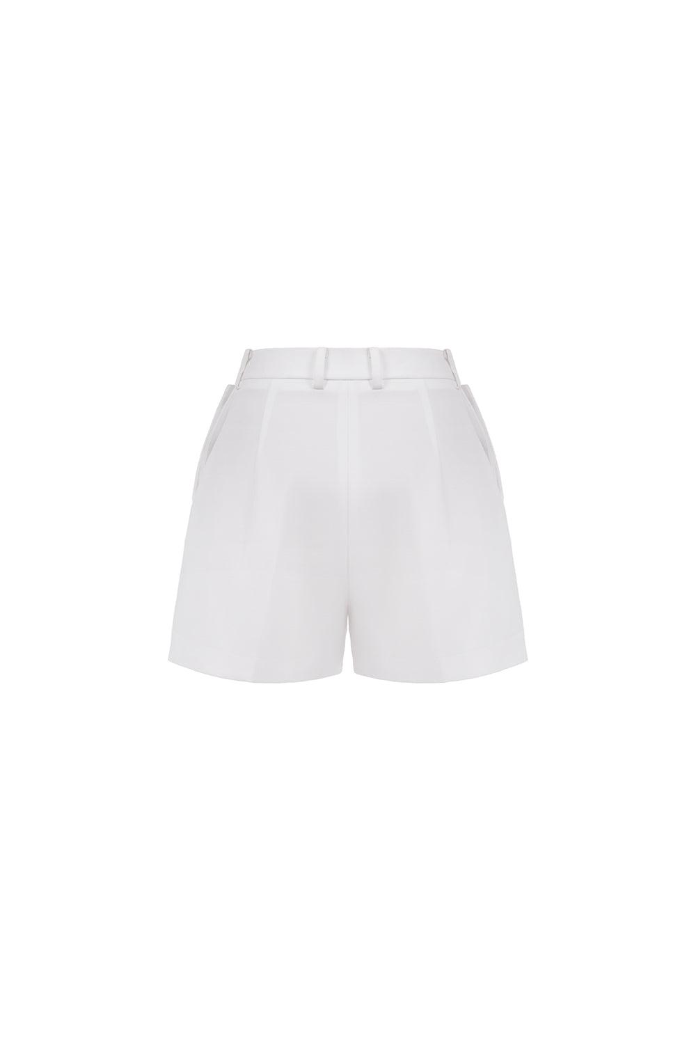 Lana Straight Button Taffeta Short Length Shorts - MEAN BLVD