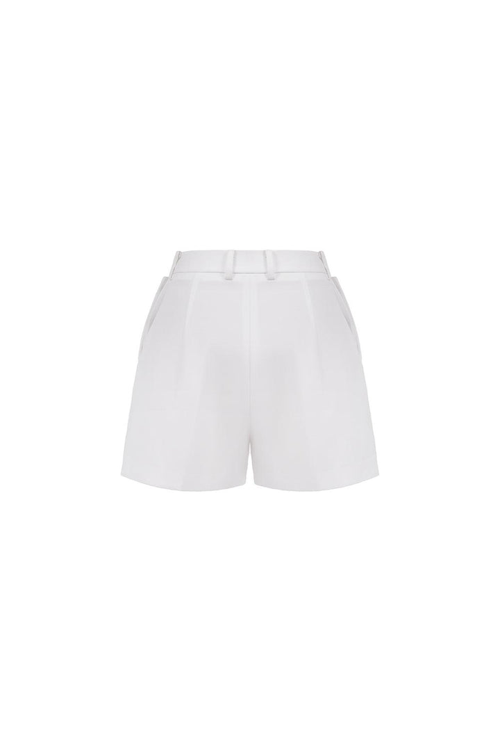 Lana Straight Button Taffeta Short Length Shorts - MEAN BLVD