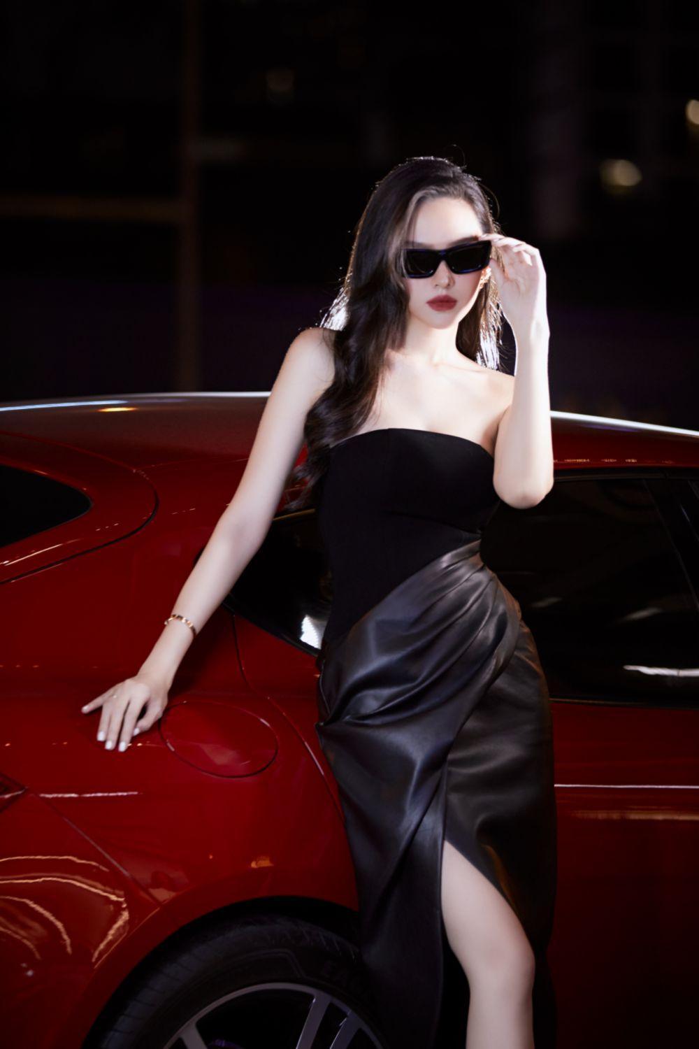 Lanim Slit Straight Across Neck Leather Calf Length Dress - MEAN BLVD