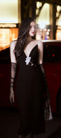 Lapina Hourglass Illusion Neck Silk Calf Length Dress - MEAN BLVD
