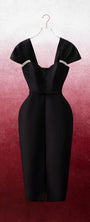 Laramie Pegged Sweetheart Neck Trerena Taffeta Midi Dress - MEAN BLVD