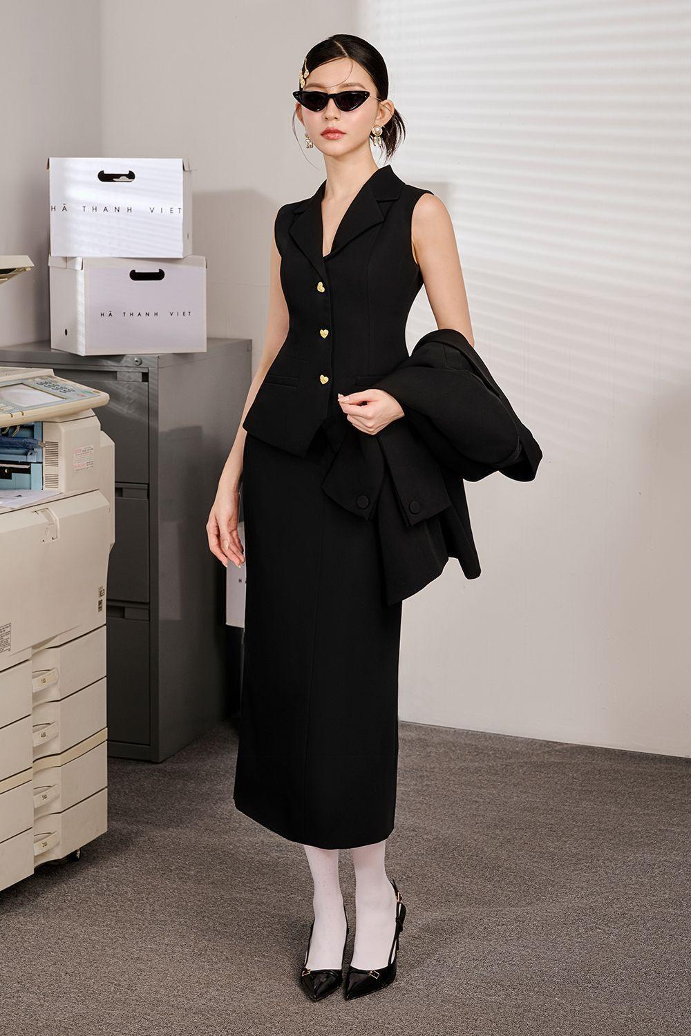 Lasie Straight Notch Lapel Cotton Midi Set - MEAN BLVD