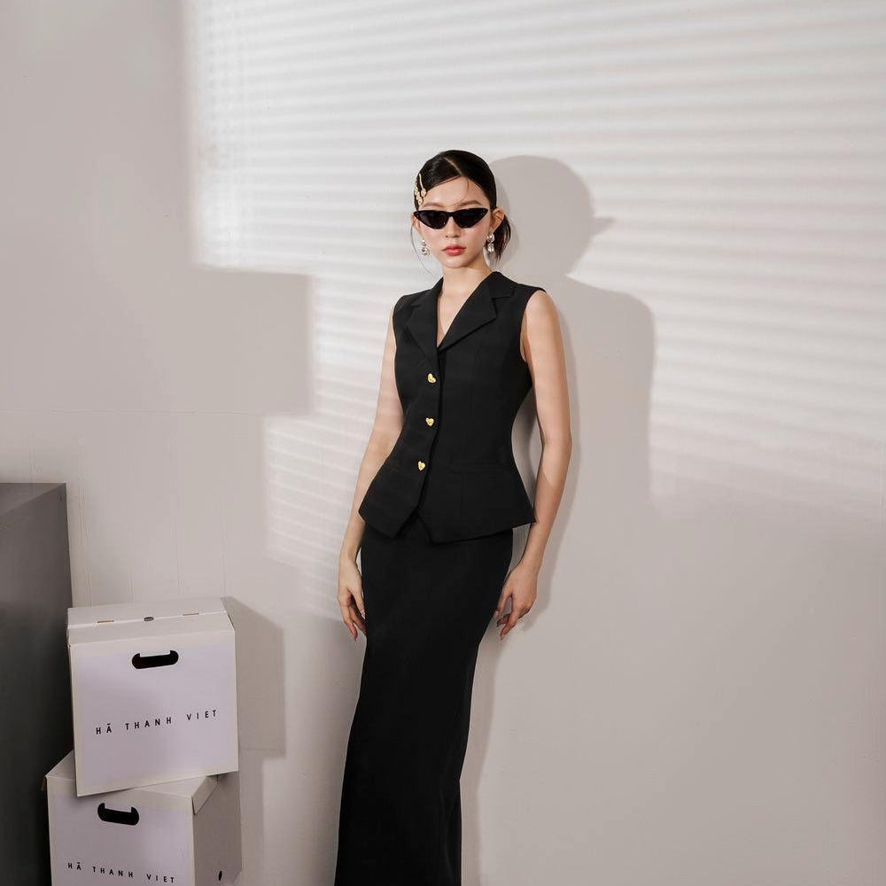 Lasie Straight Notch Lapel Cotton Midi Set - MEAN BLVD