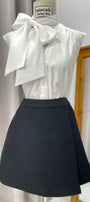 Lauder Wrap High Waist Tweed Mini Skirt - MEAN BLVD