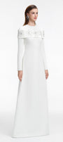 Laughter A-line Long Sleeved Crepe Floor Length Dress - MEAN BLVD