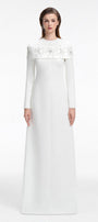 Laughter A-line Long Sleeved Crepe Floor Length Dress - MEAN BLVD