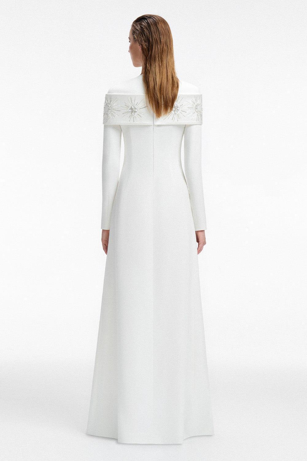 Laughter A-line Long Sleeved Crepe Floor Length Dress - MEAN BLVD