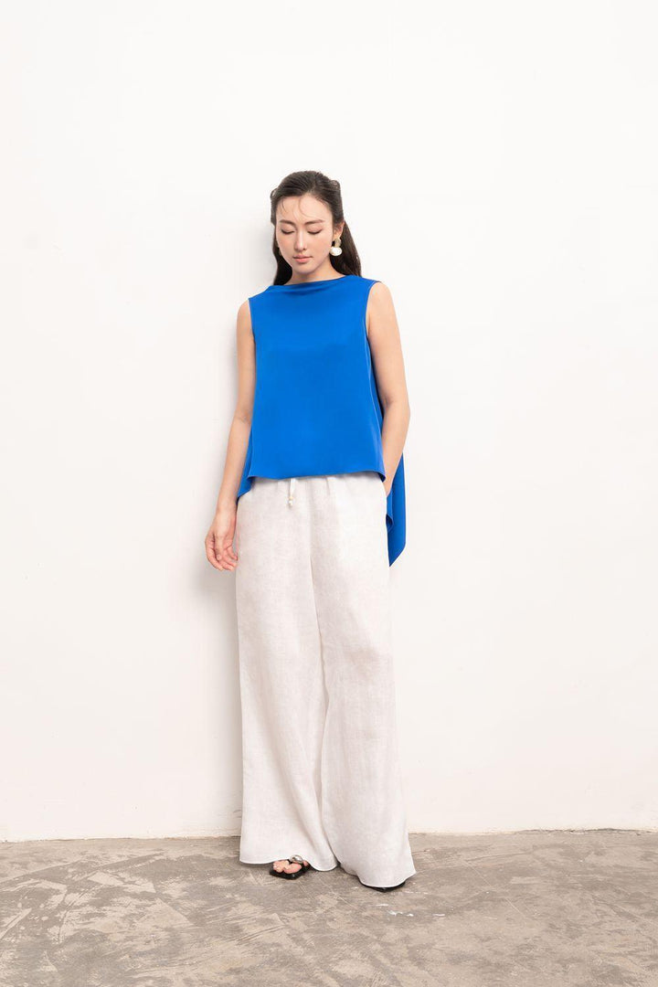 Laura Straight Wide Leg Linen Trousers - MEAN BLVD