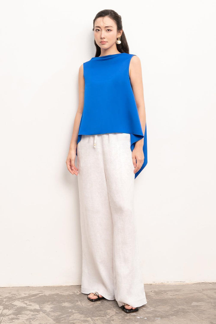 Laura Straight Wide Leg Linen Trousers - MEAN BLVD