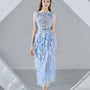 Laurel Straight Boat Neck Organza Midi Dress - MEAN BLVD