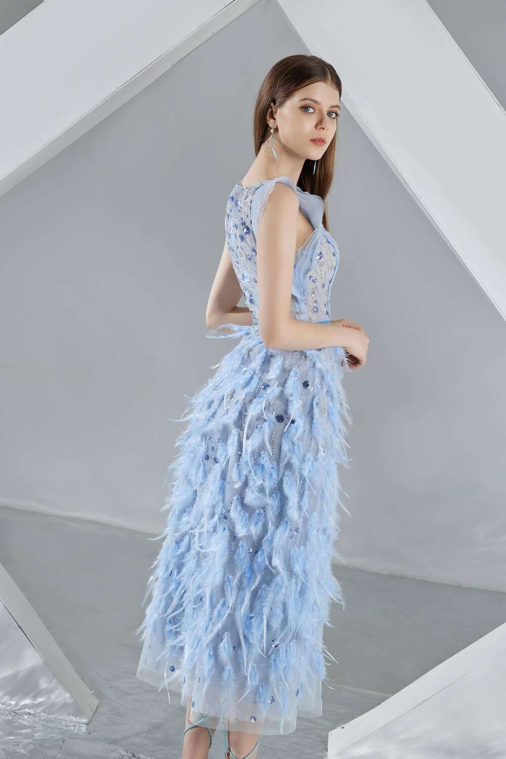 Laurel Straight Boat Neck Organza Midi Dress - MEAN BLVD