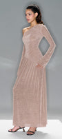 Lauren Gathered Asymmetric Shoulder Spandex Maxi Dress - MEAN BLVD