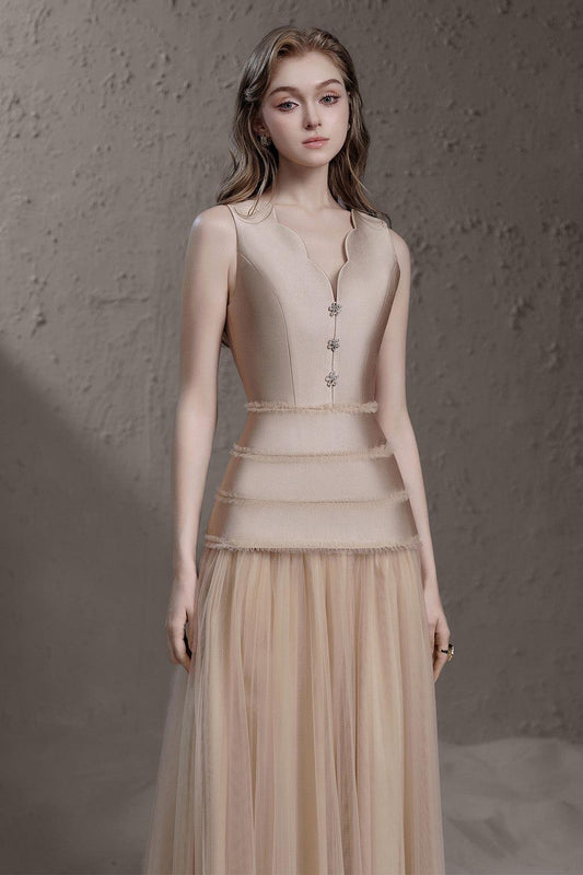 Laurence Drop Waist Sleeveless Tulle Maxi Dress - MEAN BLVD