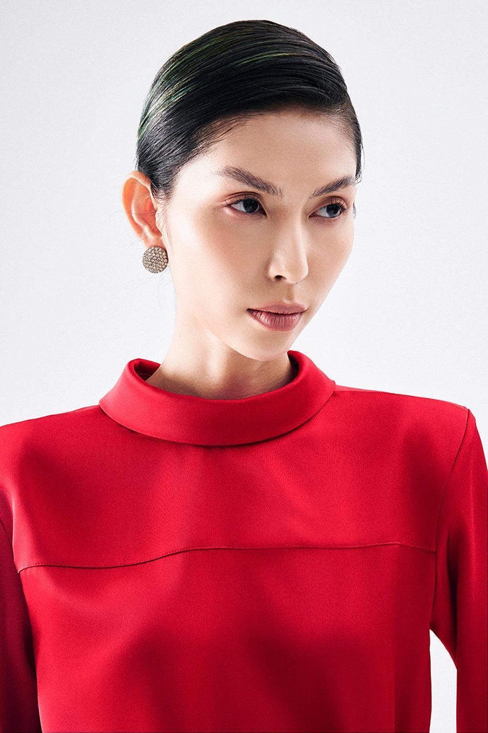 Lauriel Straight Cuff Sleeved Satin Shirt - MEAN BLVD