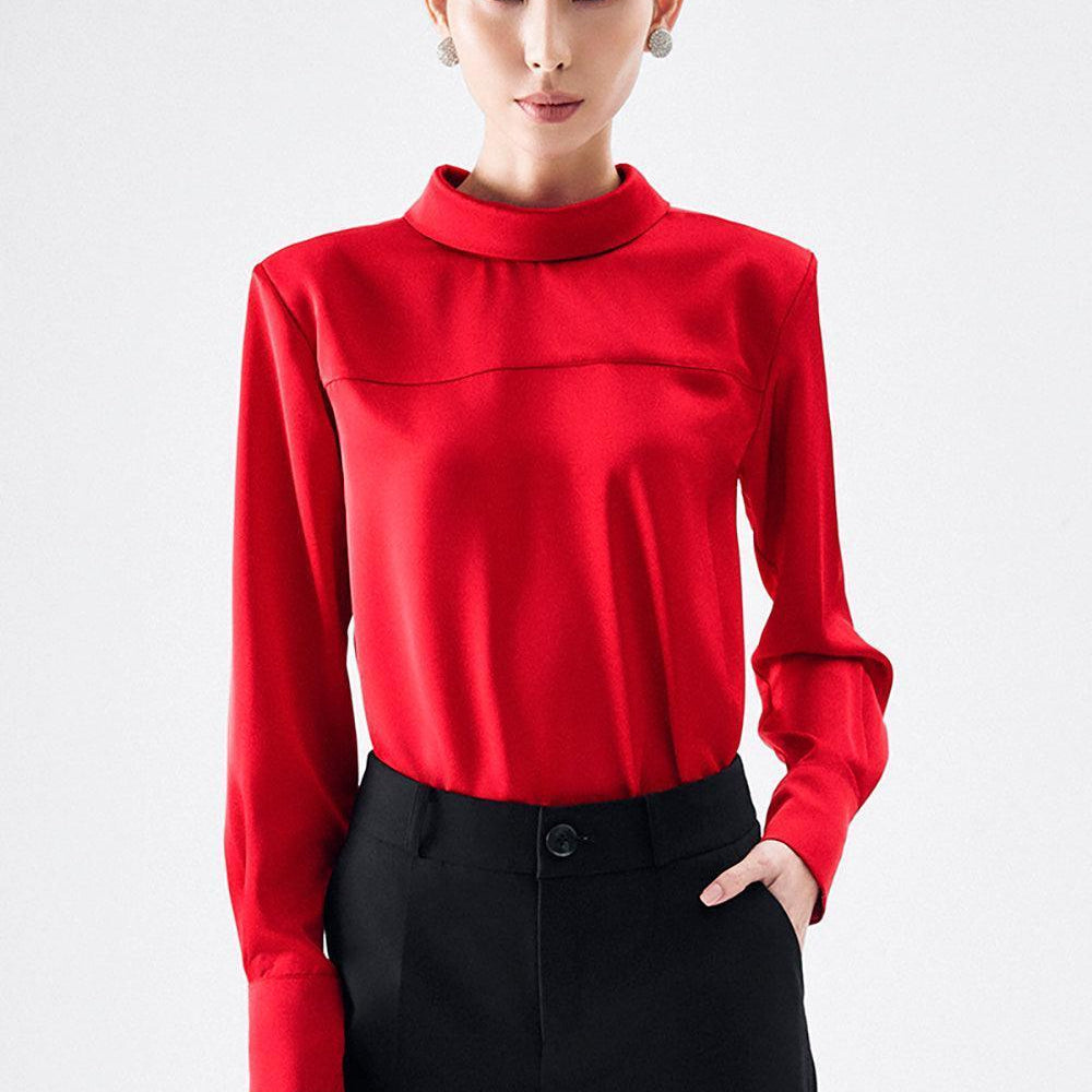 Lauriel Straight Cuff Sleeved Satin Shirt - MEAN BLVD