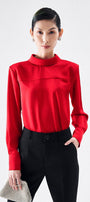 Lauriel Straight Cuff Sleeved Satin Shirt - MEAN BLVD