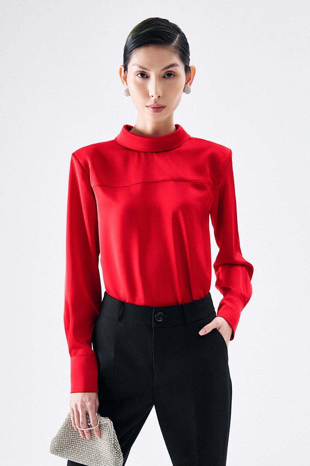 Lauriel Straight Cuff Sleeved Satin Shirt - MEAN BLVD