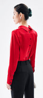 Lauriel Straight Cuff Sleeved Satin Shirt - MEAN BLVD