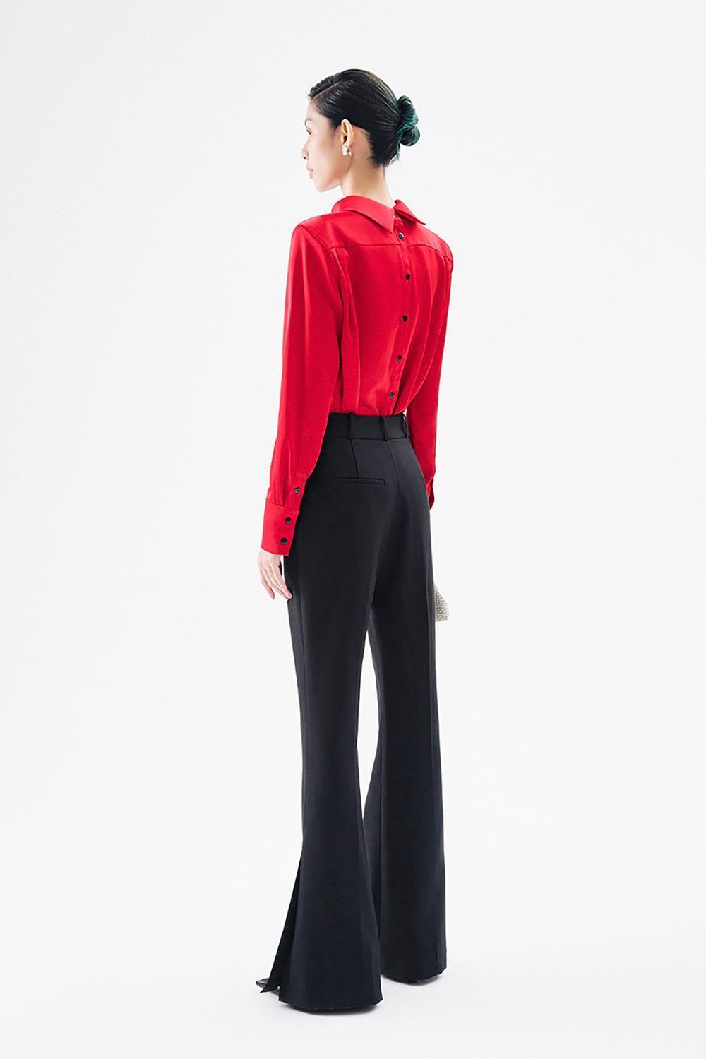 Lauriel Straight Cuff Sleeved Satin Shirt - MEAN BLVD